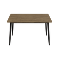 Modern Minimalist Wood Grain Tabletop Dining Table, Stylish Dining Table, Kitchen Dining Table, Sturdy And Durable, Easy To Assemble, Black Metal Leg Design, Suitable For 4 6 People, Suitable For