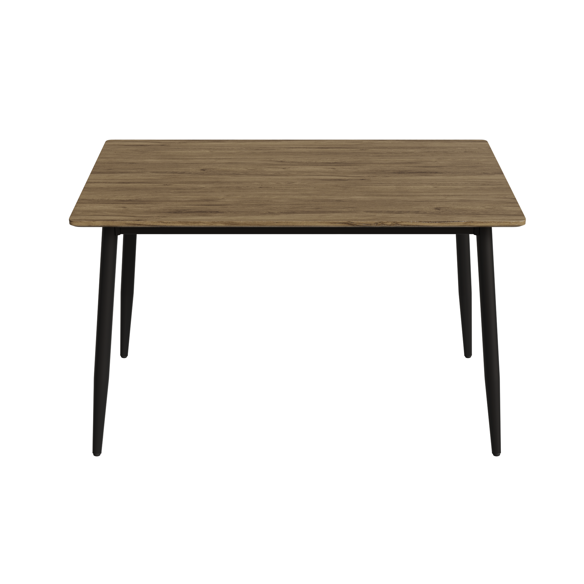 Modern Minimalist Wood Grain Tabletop Dining Table, Stylish Dining Table, Kitchen Dining Table, Sturdy And Durable, Easy To Assemble, Black Metal Leg Design, Suitable For 4 6 People, Suitable For