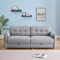 79.50 Inches Long, Teddy Cotton Linen Sofa Fabric, With Metal Conical Long Legs, Metal Strip Matching, Stylish And Simple Light Grey Light Grey Cotton Linen,Teddy 3 Seat