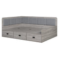 Full Size Daybed With Three Drawers And Three Storage Compartments, Gray Full Gray Mdf