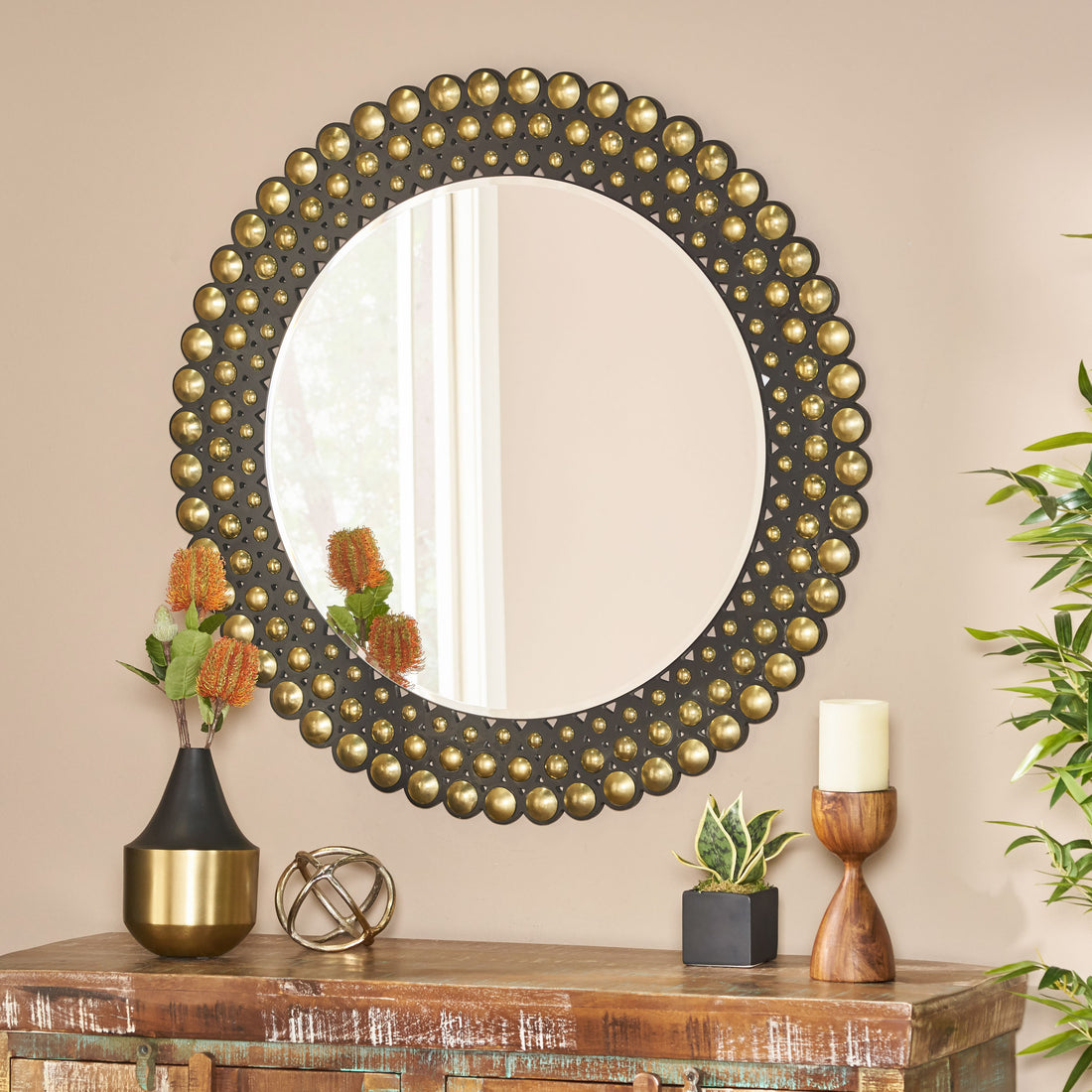 Wall Mirror Black Iron