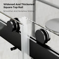 56 To 60 In. W X 76 In. H Double Sliding Frameless Soft Close Shower Door With Premium 3 8 Inch 10Mm Thick Tampered Glass And Easy Cleaning Coating, Stainless Steel In Matte Black 22D02 60Mb Matte Black Stainless Steel