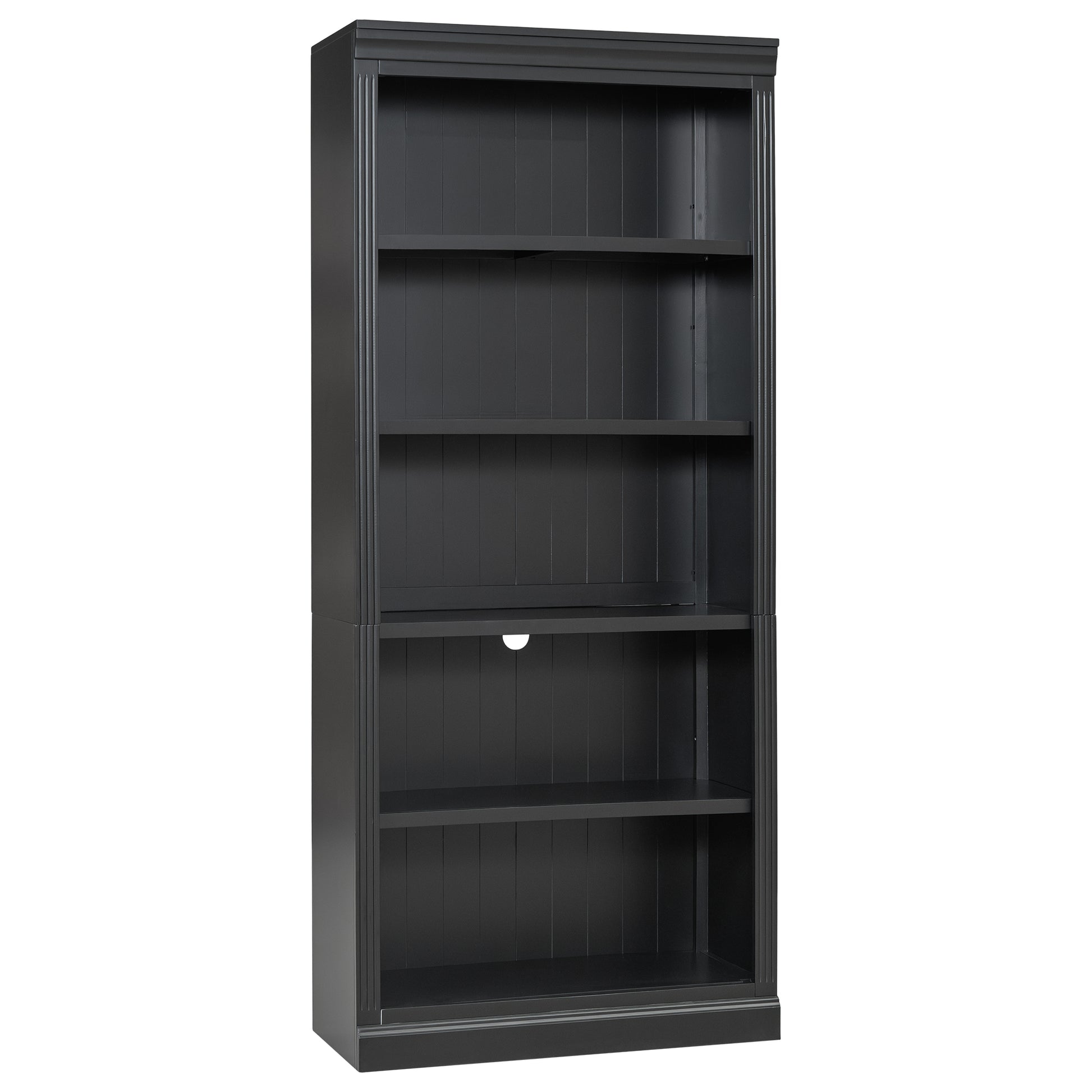 83" Tall Wood Bookcase Suite ,5 Tier Home Decor Bookcase Suite With Adjustable Shelves,Storage Organizer For Cds Books Movies,Free Standing Storage Shelves Suite For Living Room,Office,Black Black Solid Wood Mdf