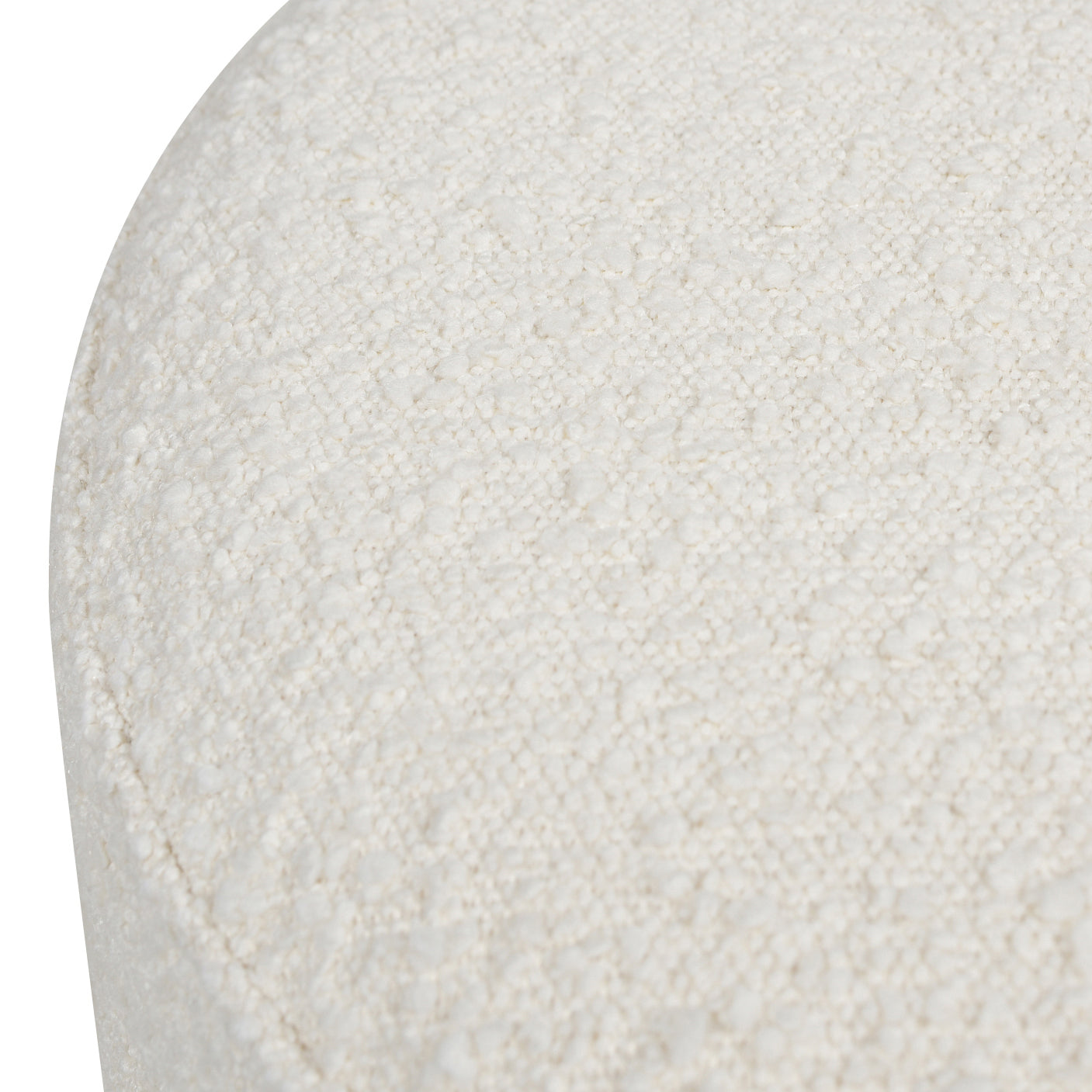 Fuji 19" Oversized Round Storage Ottoman, Ivory White Boucle White Foam Boucle