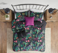 5 Piece Comforter Set Black King Cal King King Black Polyester