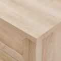 Transitional Farmhouse Framed 3 Drawer Nighstand With Cup Handles White Oak Brown Mdf