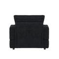 39 Inch Spring Upholstered Armchair And Ottoman Set Comfortable Single Sofa With Cup Holder And Corduroy Fabric, Perfect For Living Room Or Bedroom Black Corduroy 1 Seat
