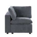 Modular Sectional Sofa Set, Left Facing Armchair,Chenille, Grey Grey Fabric 1 Seat