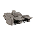 Grayish Brown Modern Reclining Sofa Set 2Pc Sofa Loveseat Plush Seating, Polished Microfiber Upholstery Solid Wood Frame Living Room Furniture Brown Gray Microfiber Wood Primary Living Space Modern Plywood,Solid Wood 5 Seat