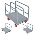 Steel Panel Truck, Heavy Duty Drywall Cart Lumber Cart Platform Truck Flat Cart, 2000Lbs, 6