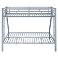 Twin Xl Over Queen Metal Bunk Bed With Ladder And Guardrails, Silver Expected Arrival Time: 9.7 Box Spring Not Required Twin Xl Silver Metal Metal