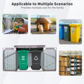 Garbage Bin Shed Stores 2 Trash Cans Metal Outdoor Bin Shed For Garbage Storage,Stainless Galvanized Steel, Bin Shed For Garden Yard Lawn Gray Gray Metal