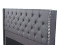 Queen Bed In Blue Gray Queen Gray Fabric