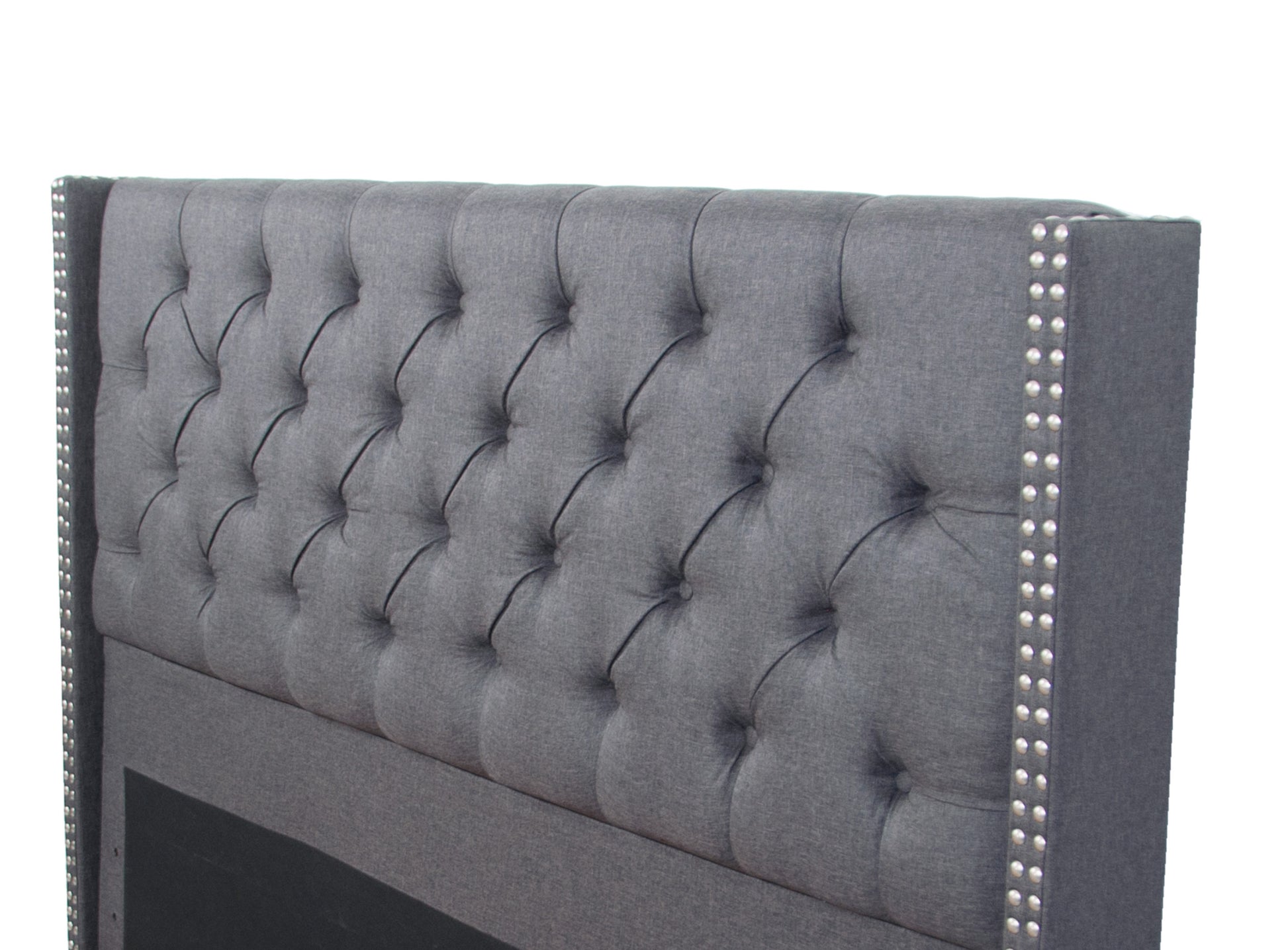 Queen Bed In Blue Gray Queen Gray Fabric
