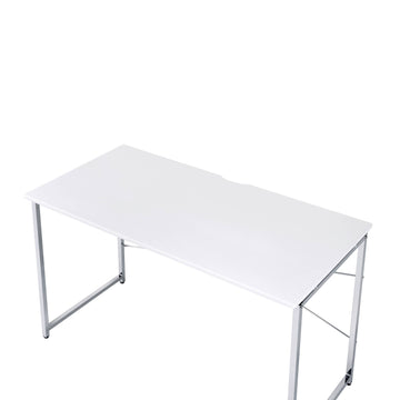 Tennos White & Chrome Finish Writing Desk White Metal,Synthetic Wood