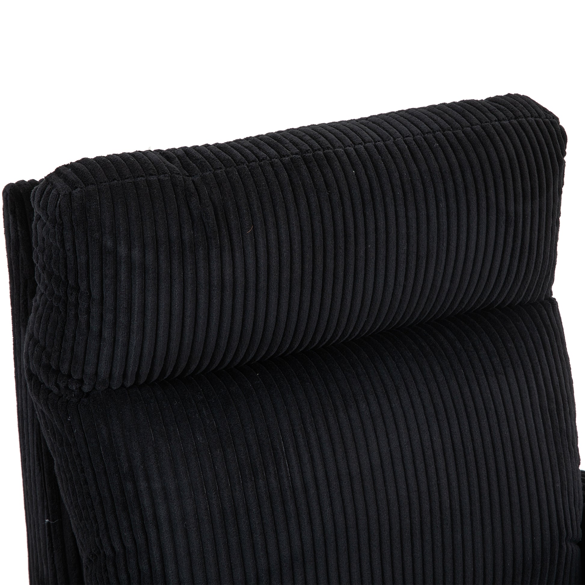 Jiada Upholstered Swivel Glider.Flannel Fabric.Rocking Chair For Nursery In Black.Modern Style One Left Bag Black Foam Corduroy