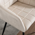 Dining Chairs Set Of 2, Upholstered Kitchen Chairs With Comfortable Seat, Velvet Dining Chairs With Armrests, Easy To Assemble And Clean, For Dining Room, Kitchen, Living Room, Cream Color Cream