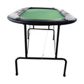 73Inch Oval Light Series Green Felt Foldable Poker Table Green Modern Metal