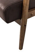 25.38'' Wide Classic Mid Century Modern Arm Chair, Dark Brown Dark Brown Microfiber