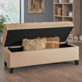 Juliana Storage Ottoman Beige Fabric