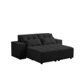 Convertible 3 In 1 Sleeper Sofa And Sectional Sofa With 4 Storage Space For Living Room,Corduroy Couch With 4 Pillows,Corduroy Black Corduroy 3 Seat