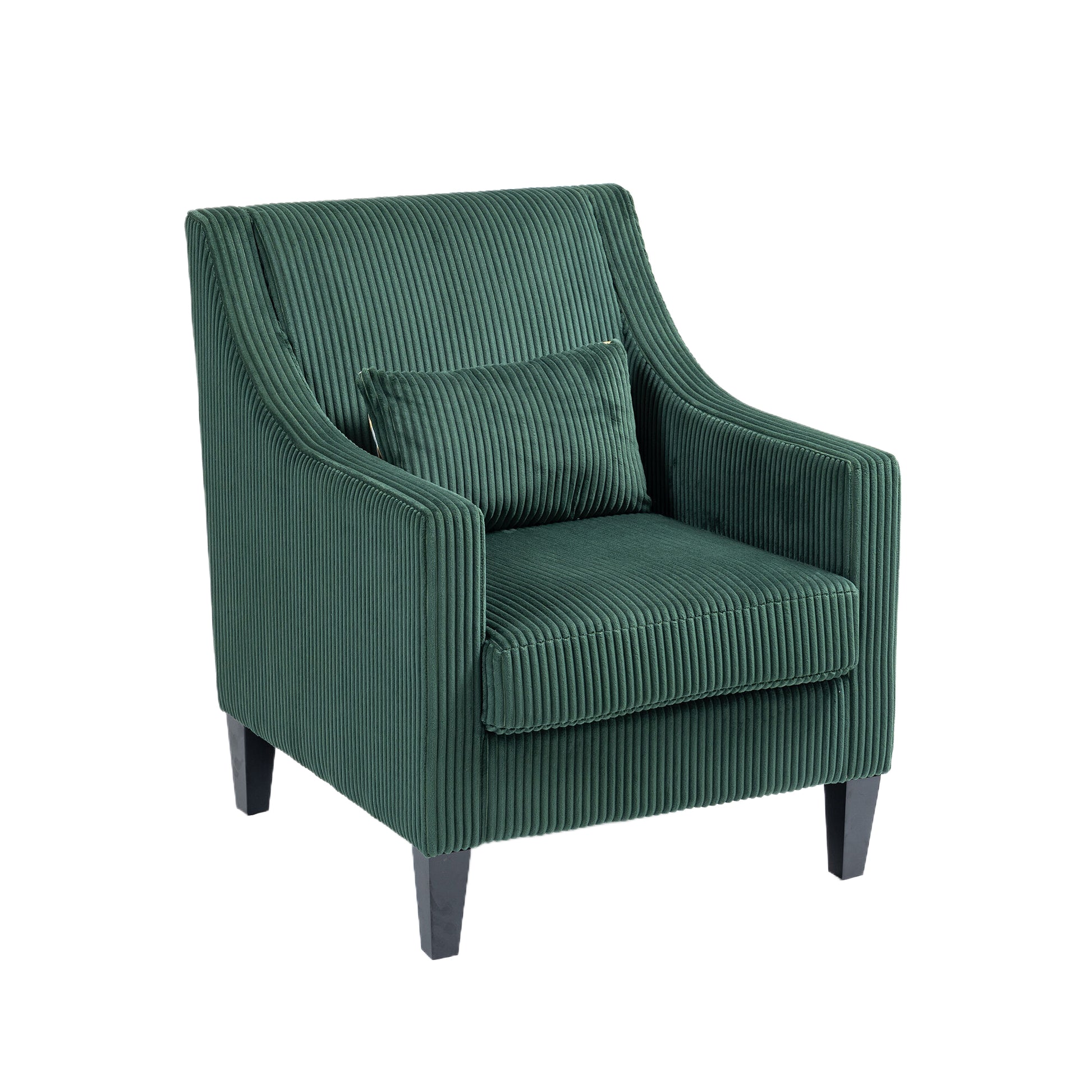 Coolmore Modern Accent Chair,Upholstered Armchair With Scooped Arms For Bedroom,Apartment,Studio,Office,Waiting Room Emerald Corduroy Emerald Primary Living Space Foam Corduroy