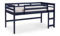 Lara Navy Blue Finish Twin Loft Bed Navy Blue Wood