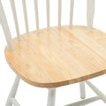 Nova 18 Inch Windsor Dining Chair, Set Of 2, Farmhouse Style, White, Brown Brown White Wood