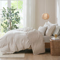 5 Piece Organic Cotton Oversized Comforter Cover Set W Removable Insert Natural King Cal King Natural Cotton