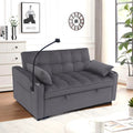 Modern Velvet Loveseat Futon Sofa Couch W Pullout Bed,Small Beautiful Seat Lounge Sofa With Adjustable Reclining Backrest,Toss Pillows, Pockets,Furniture For Living Room,3 In 1 Convertible Sleeper Sofa Bed Full Dark Gray Velvet