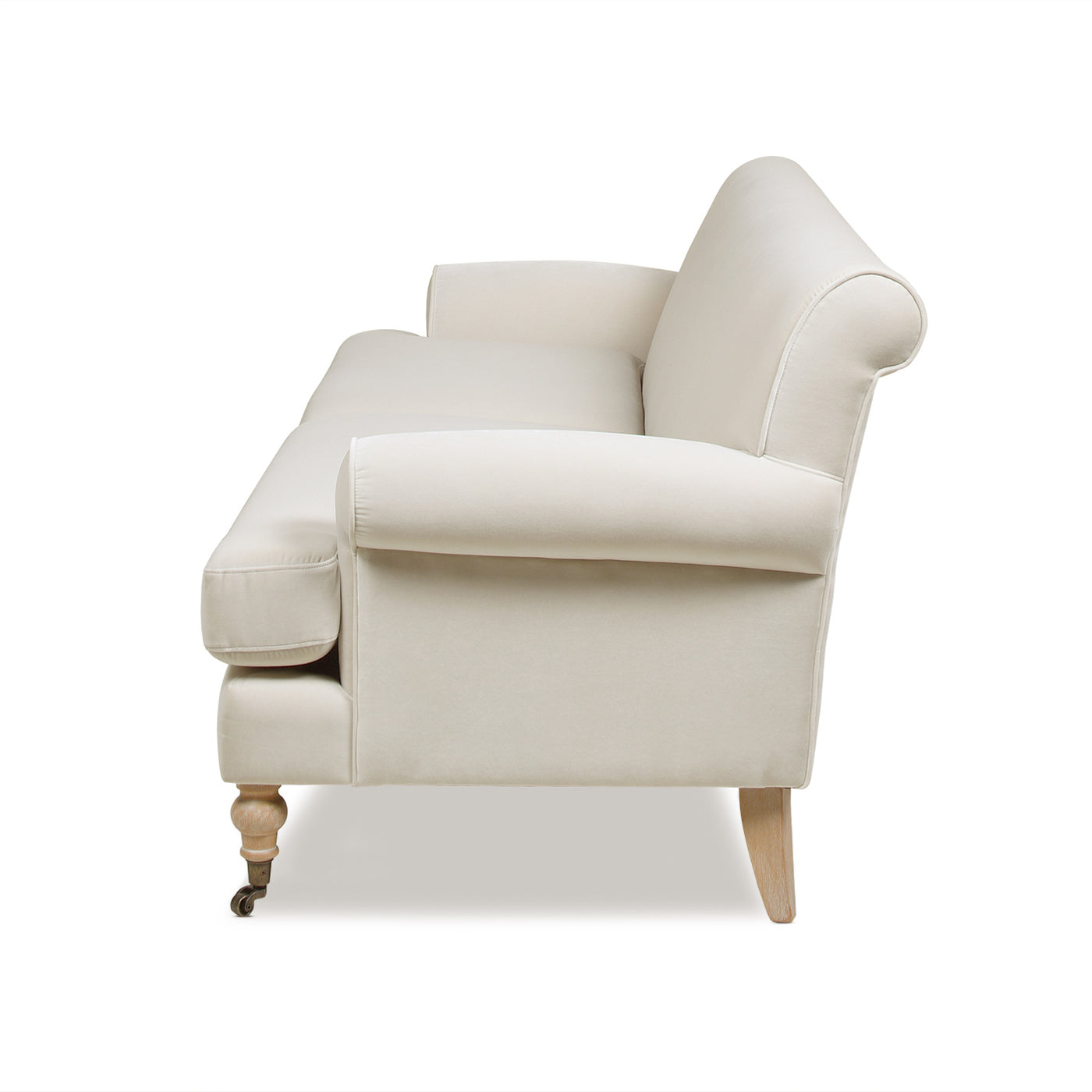 Alana 88" Lawson Two Cushion Tightback Sofa, French Beige Performance Velvet Beige Foam Velvet 3 Seat