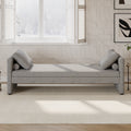 Modern Upholstered Chaise Lounger Daybed With Pillows Small Single Daybed, No Mattress Needed, Perfect For Living Rooms & Home Office,Linen Fabric, Gray Gray Linen
