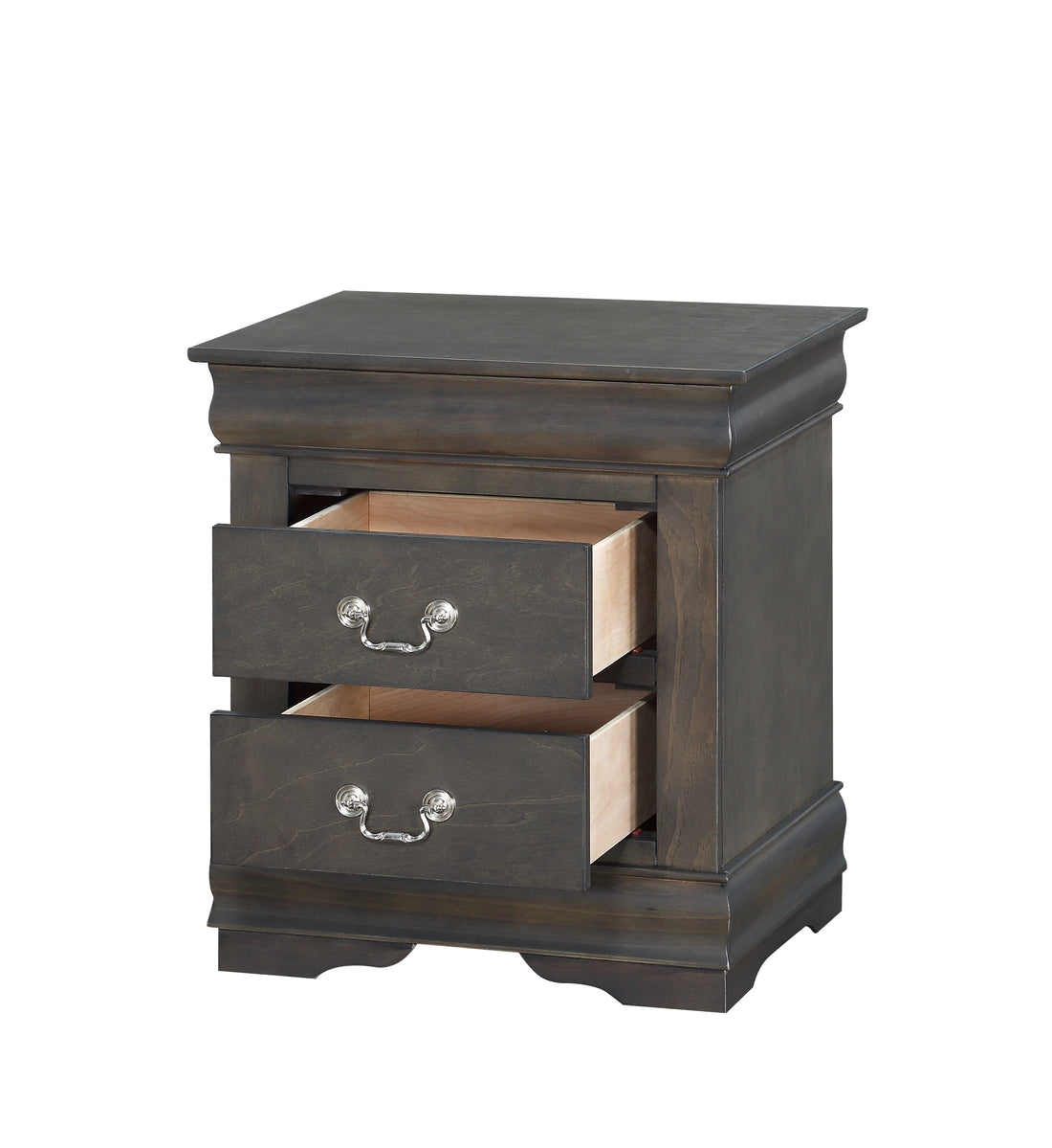 Dark Grey 2 Drawer Nightstand Grey 2 Drawers Bedroom Rectangle Drawers Particle Board Mdf