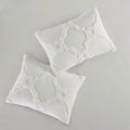 3 Piece Tufted Cotton Chenille Geometric Comforter Set Off White King Cal King King Off White Cotton