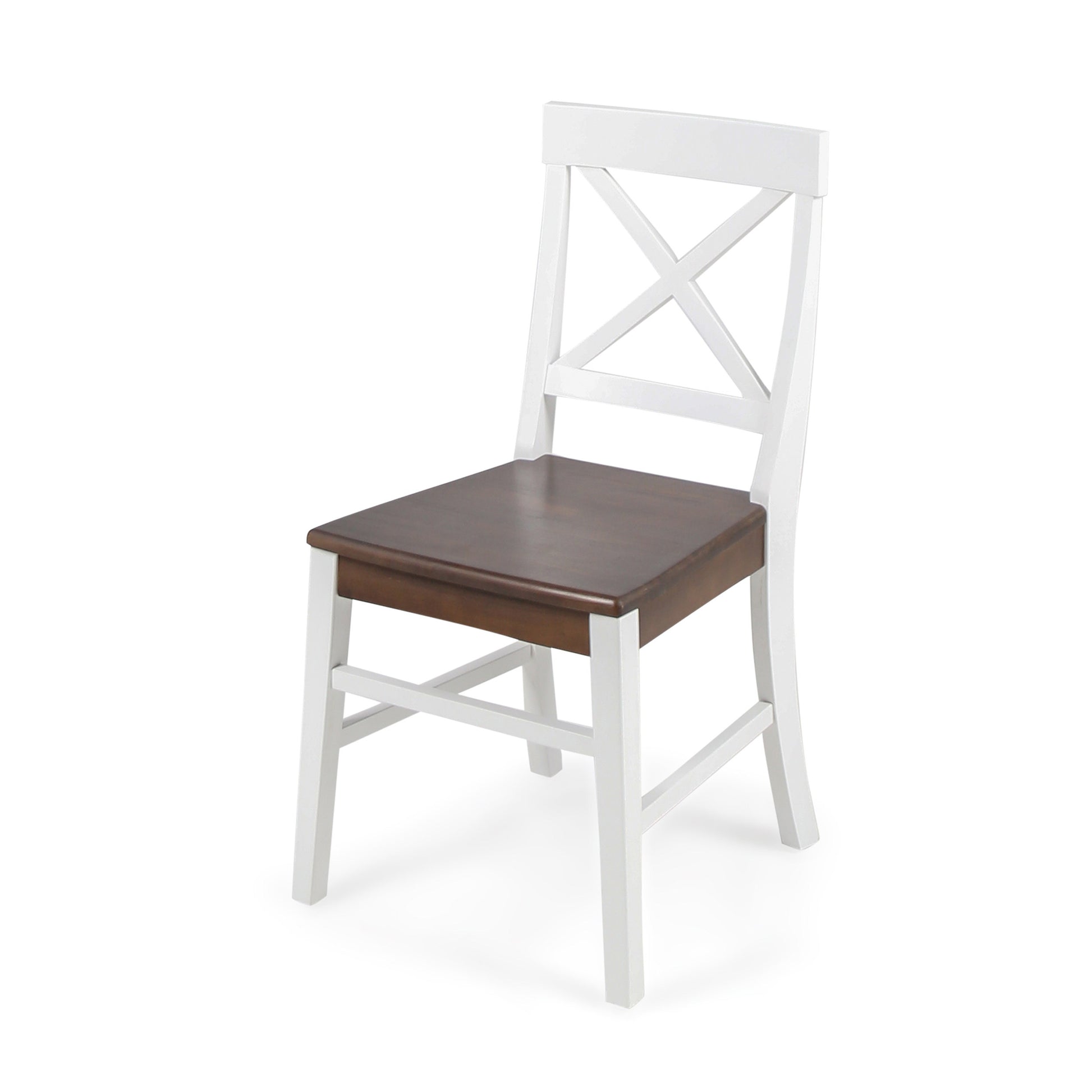 Roshan Farmhouse Acacia Wood Dining Chairs, White Walnut Set Of 2 White Walnut Acacia Wood