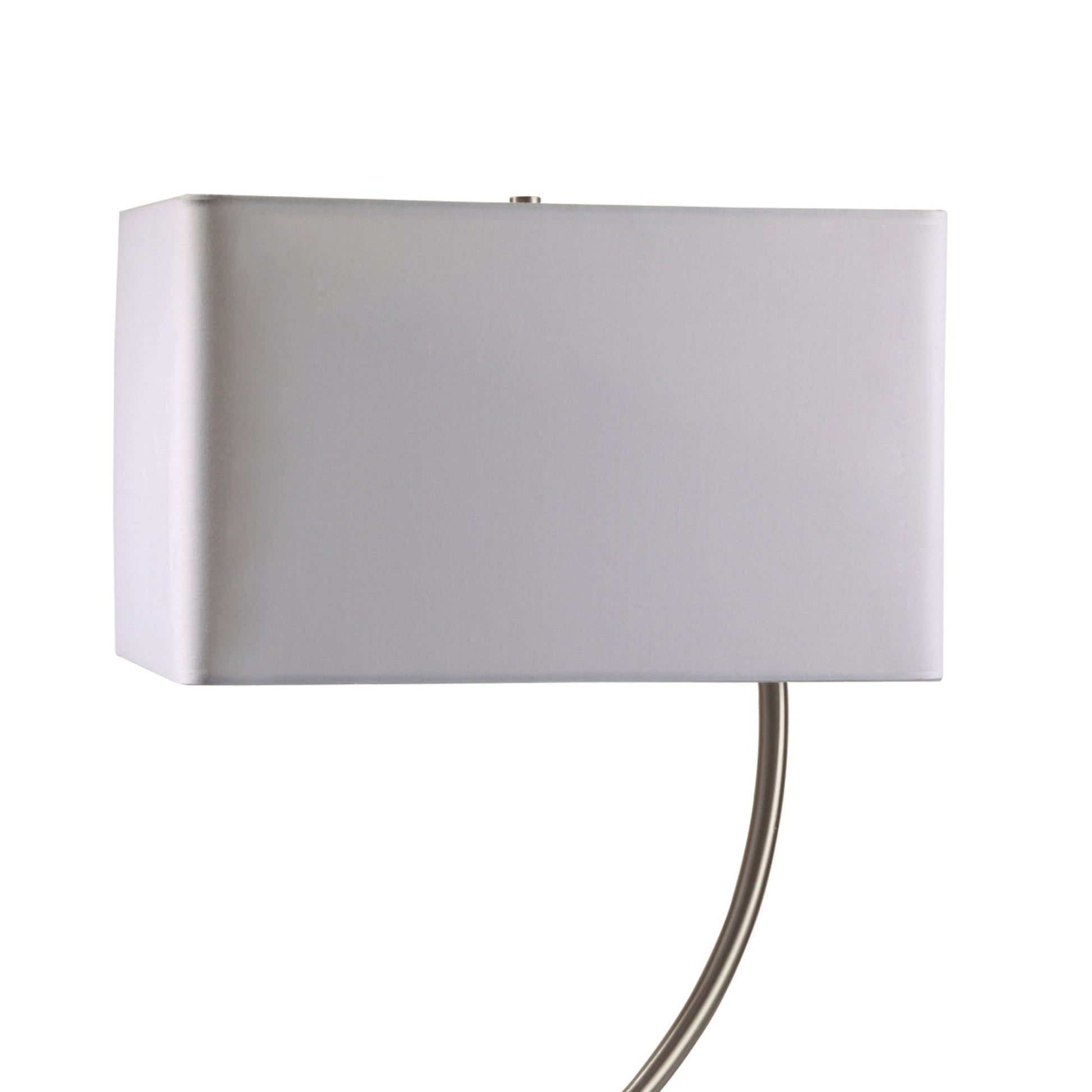 22.5" Tall Metal Table Lamp With Silver Finish And Curved Design, White Shade Multicolor Metal