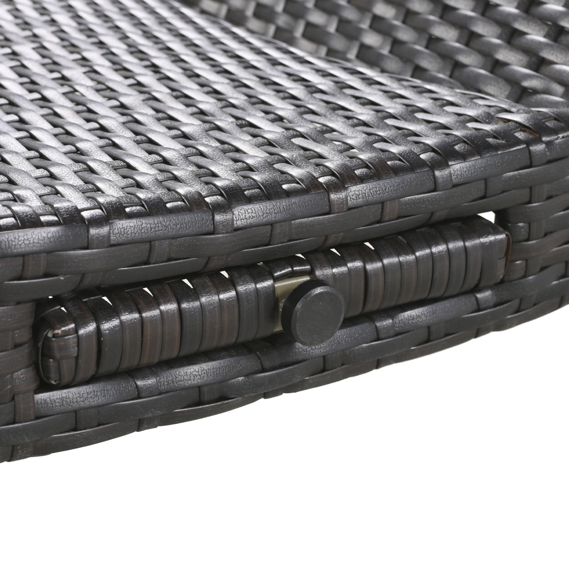 K&K 80'' Outdoor Wicker Chaise Lounge Chairs Set Of 2, Patio Rattan Reclining Chair Pull Out Side Table Adjustable Backrest Ergonomic Wave Design Pool Sunbathing Recliners, Dark Brown No Lounge Dark