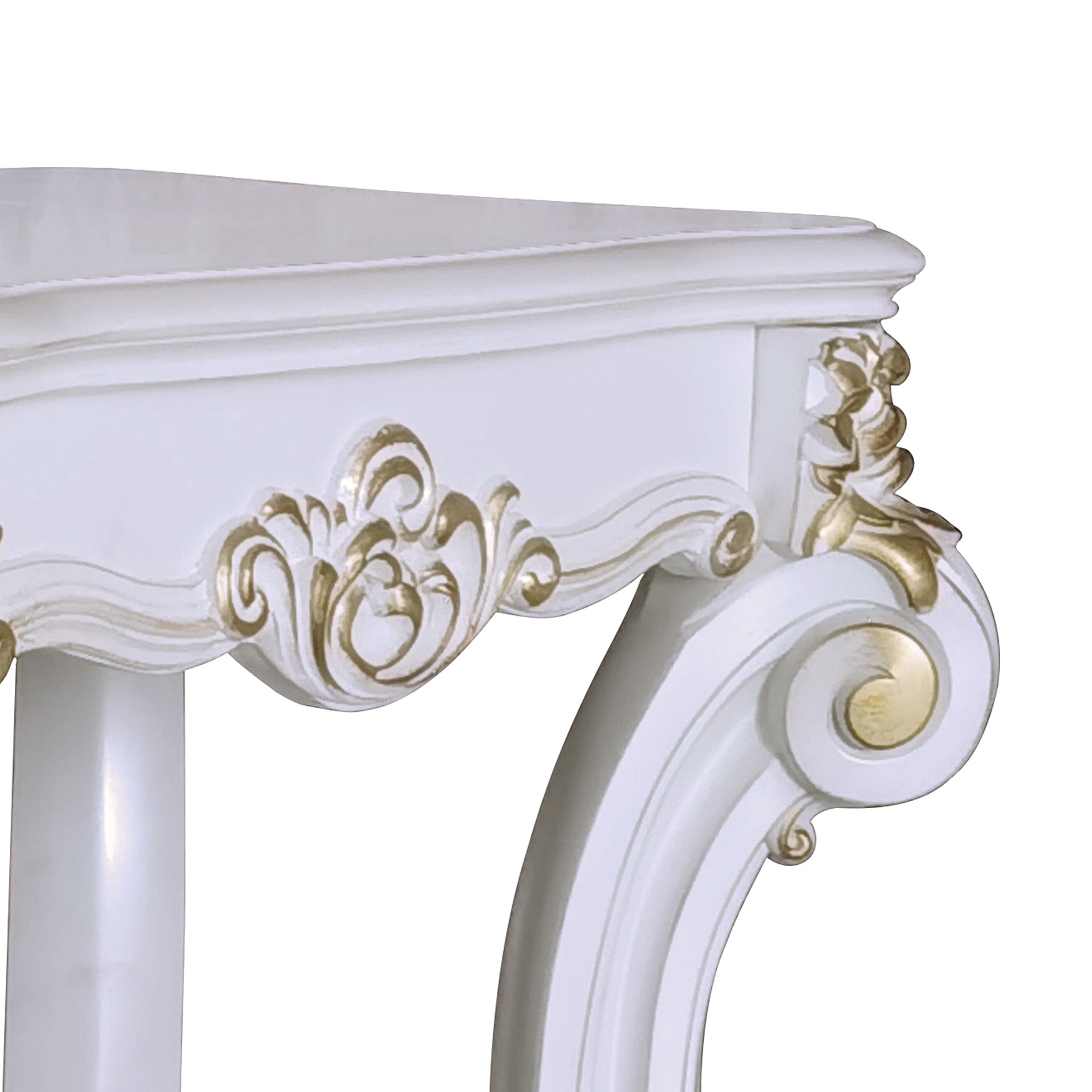 Antique Pearl End Table With Bottom Shelf Ivory Primary Living Space Traditional,Transitional Shelves Rectangular Wood