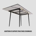 Scalable Mdf Modern Dining Table And Chair Set, Suitable For 2 6 People, White Dining Table And Modern Brown Round Dining Chair 4 Piece Set, Medieval Dining Table Set, Metal Base And Suede Chair Brown White Mdf