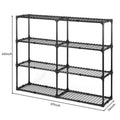 4 Shelf Wire Rack With Cover 2Pack Black Steel