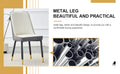 Table And Chair Set.The Table Has A Glass Top With Imitation Marble Pattern Stickers And Stainless Steel Golden Legs. Paried With Chairs With Pu Artificial Leather Backrest Cushions And Black Legs. Black Gold Seats 6 Glass Metal