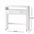 Desk With Upper Console Table White Solid Wood Mdf