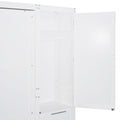 Queen Size Murphy Bed Wall Bed With Closet ,Drawers And Shelves,White Queen White Mdf Lvl