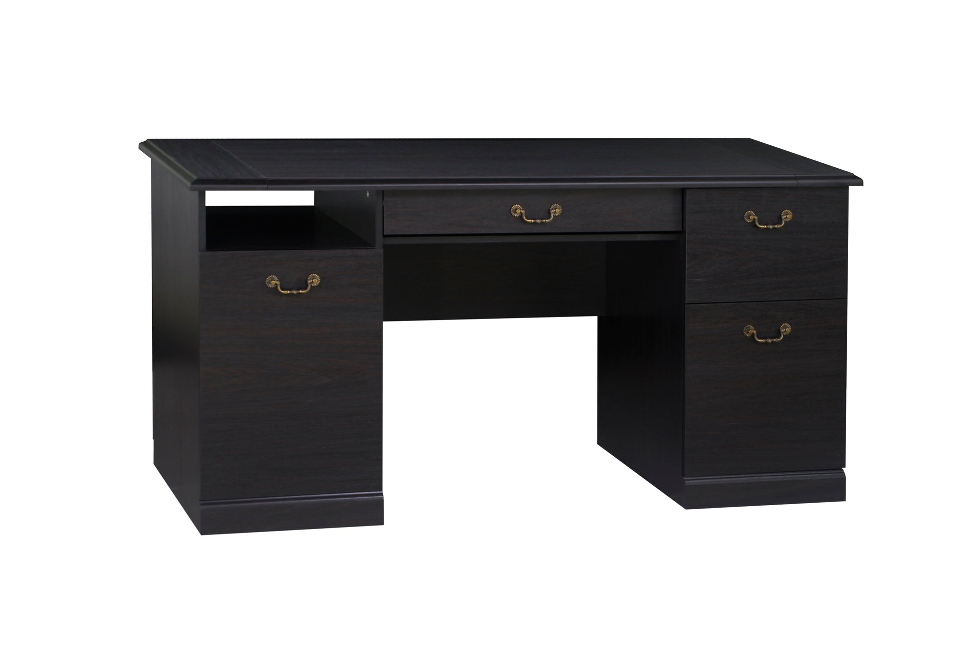 60" Writing Desk Base 60" Writing Desk Top Sophisticated Executive Desk With Espresso Finish, Hidden Keyboard Tray, And Adjustable Storage Espresso Solid Wood