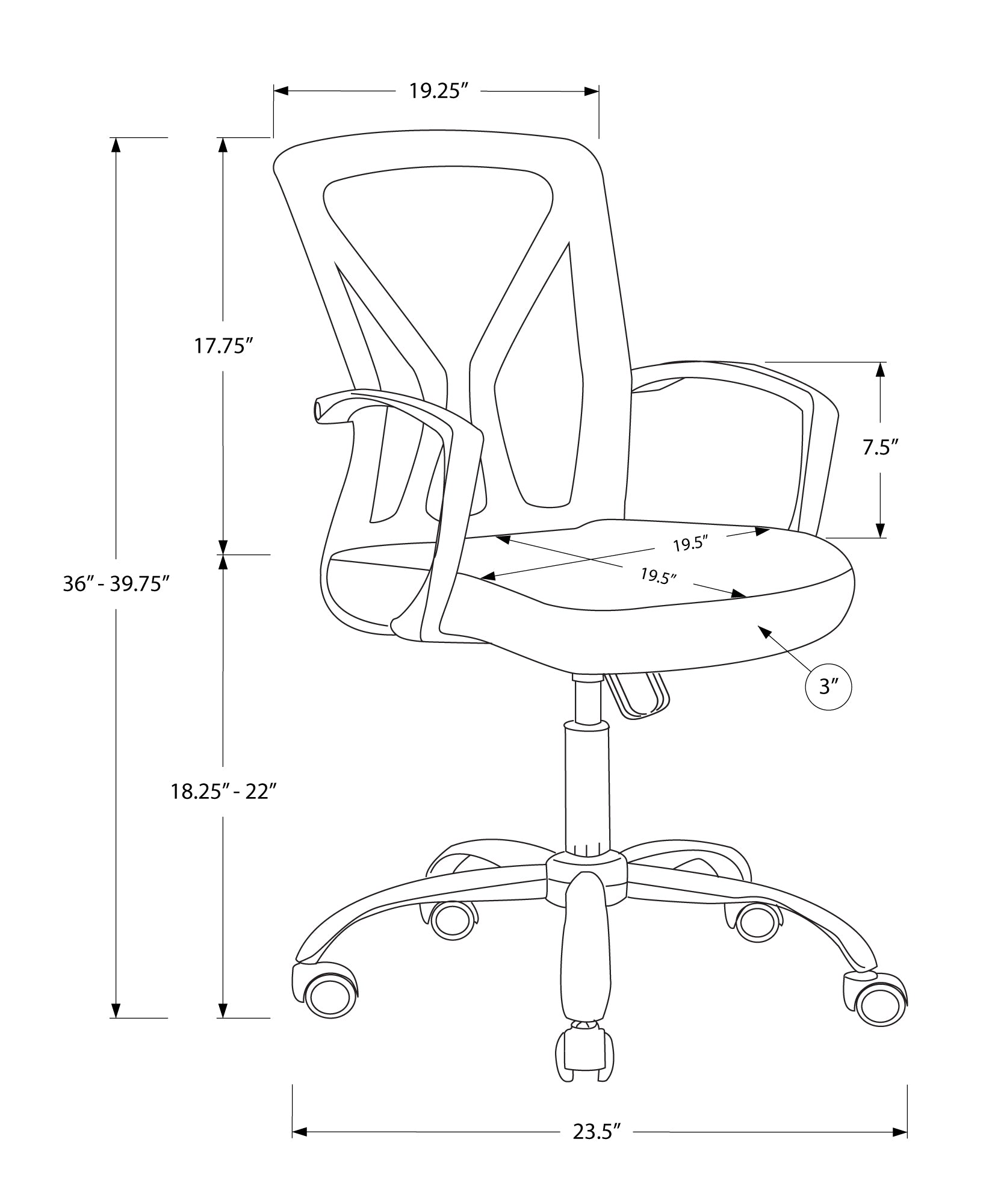 Office Chair, Adjustable Height, Swivel, Ergonomic, Armrests, Computer Desk, Work, Grey Mesh, Chrome Metal, Contemporary, Modern Grey Foam Polyester