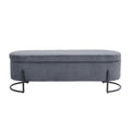 Coolmore Storage Ottoman,Bedroom End Bench,Upholstered Fabric Storage Ottoman With Safety Hinge, Entryway Padded Footstool, Ottoman Bench For Living Room & Bedroom Dark Gray Dark Gray Velvet