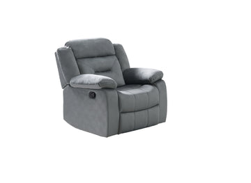 Contemporary Velvet Dark Gray Color 1Pc Motion Recliner Chair Couch Manual Motion Plush Armrest Living Room Furniture Chair Dark Gray Velvet Manual Handle Metal Primary Living Space Cushion Back Contemporary,Modern,Transitional Handle Pillow Top Arms