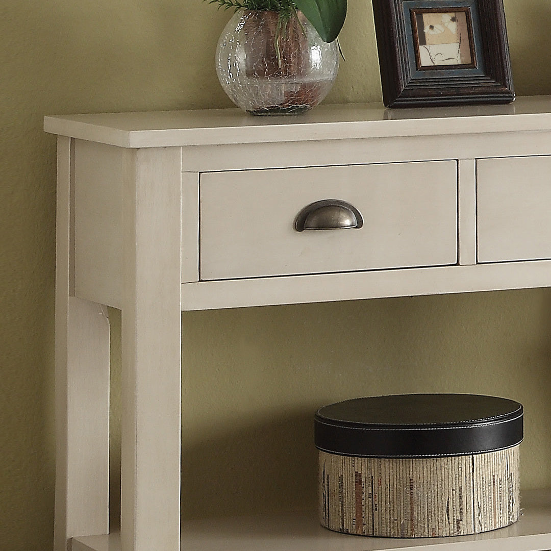 Cream 4 Drawer Console Table Cream Primary Living Space Drawers Rectangular Wood