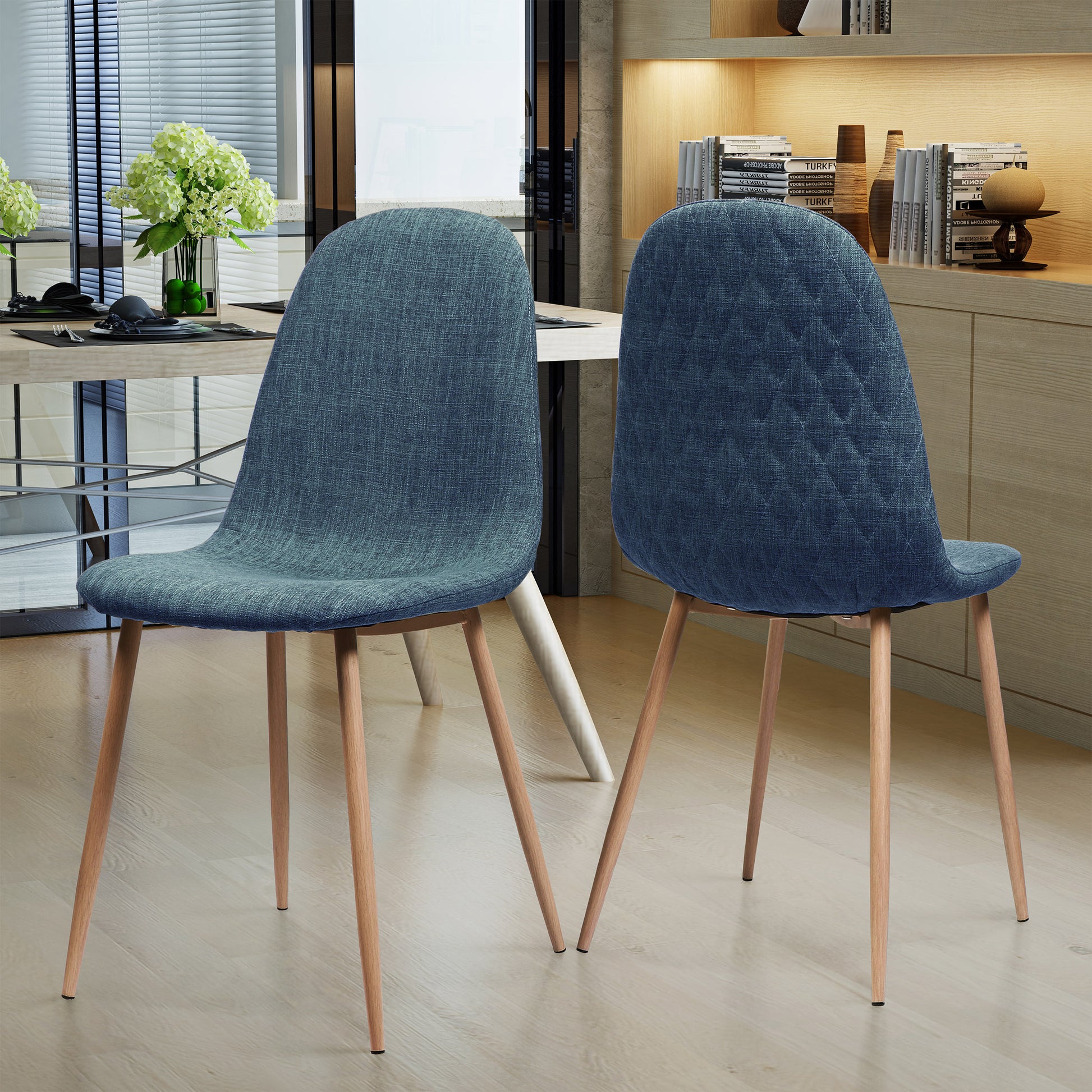 Dining Chair Blue Fabric