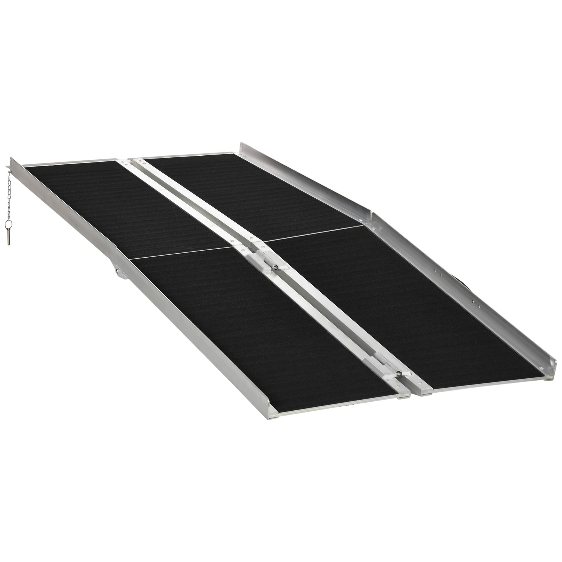 Portable Wheelchair Ramp For Home, Threshold Handicap Ramp Black Aluminum